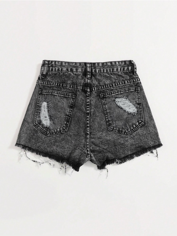 2026 New Vintage Washed Denim  - Shorts Denim Frayed 评论和价格