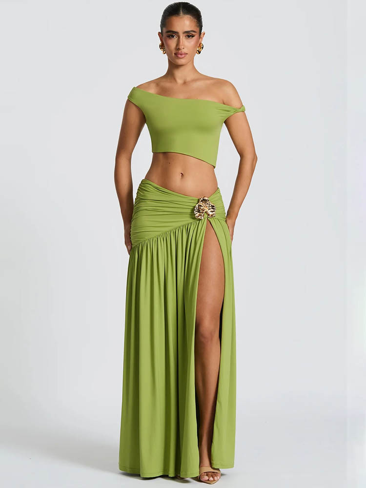 Mozision Elegant Dress Set Wom - Crop Top Crochet 评论和价格
