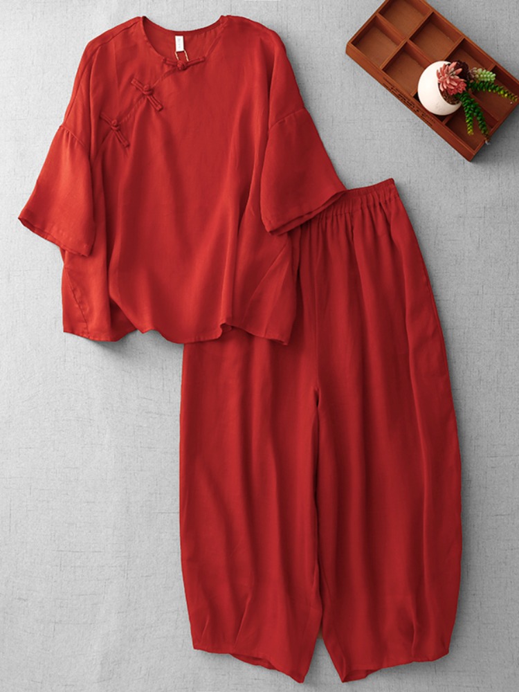 New Chinese Zen Style Women's  - Linen Pant Wide 评论和价格